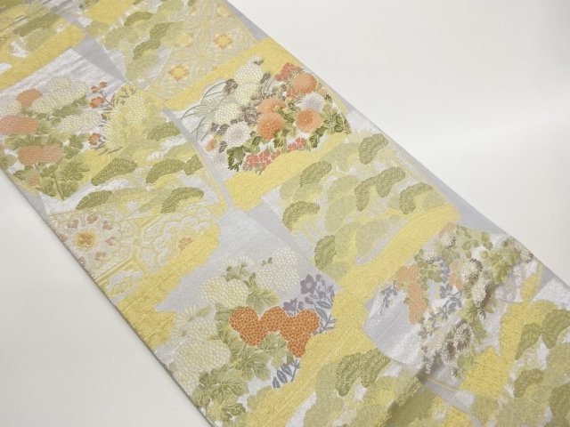 JAPANESE KIMONO / FUKURO OBI / WOVEN FLOWER CREST 
